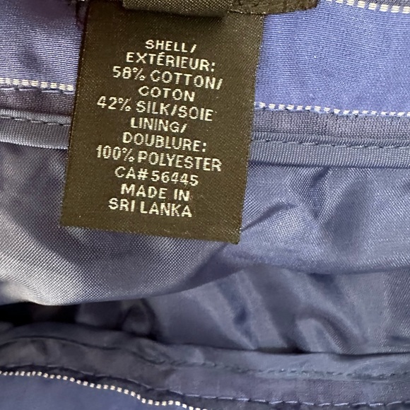 J. Crew NWOT Blue & Navy Pockets Striped Satin Taffeta Cotton Knee Length Skirt - Picture 9 of 12